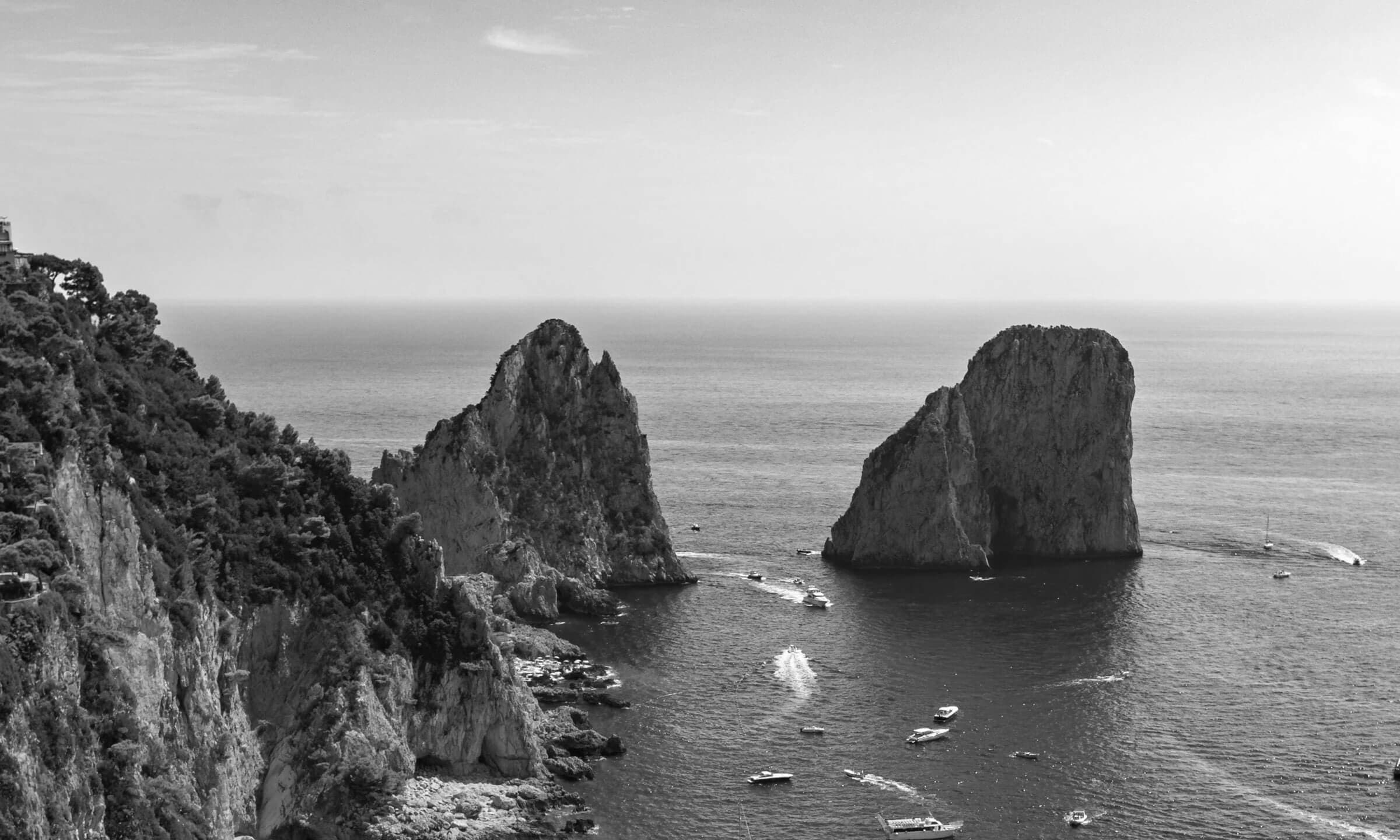 A view of Capri's Faraglioni